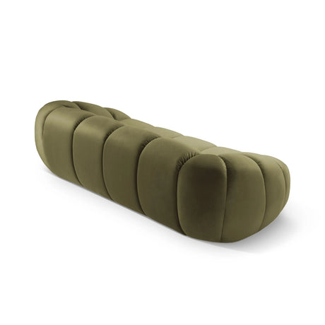 Diana 3-Sitzer Sofa mit Bezug aus Samt (Sal8) in Grün, 254x114 cm – Bild 4