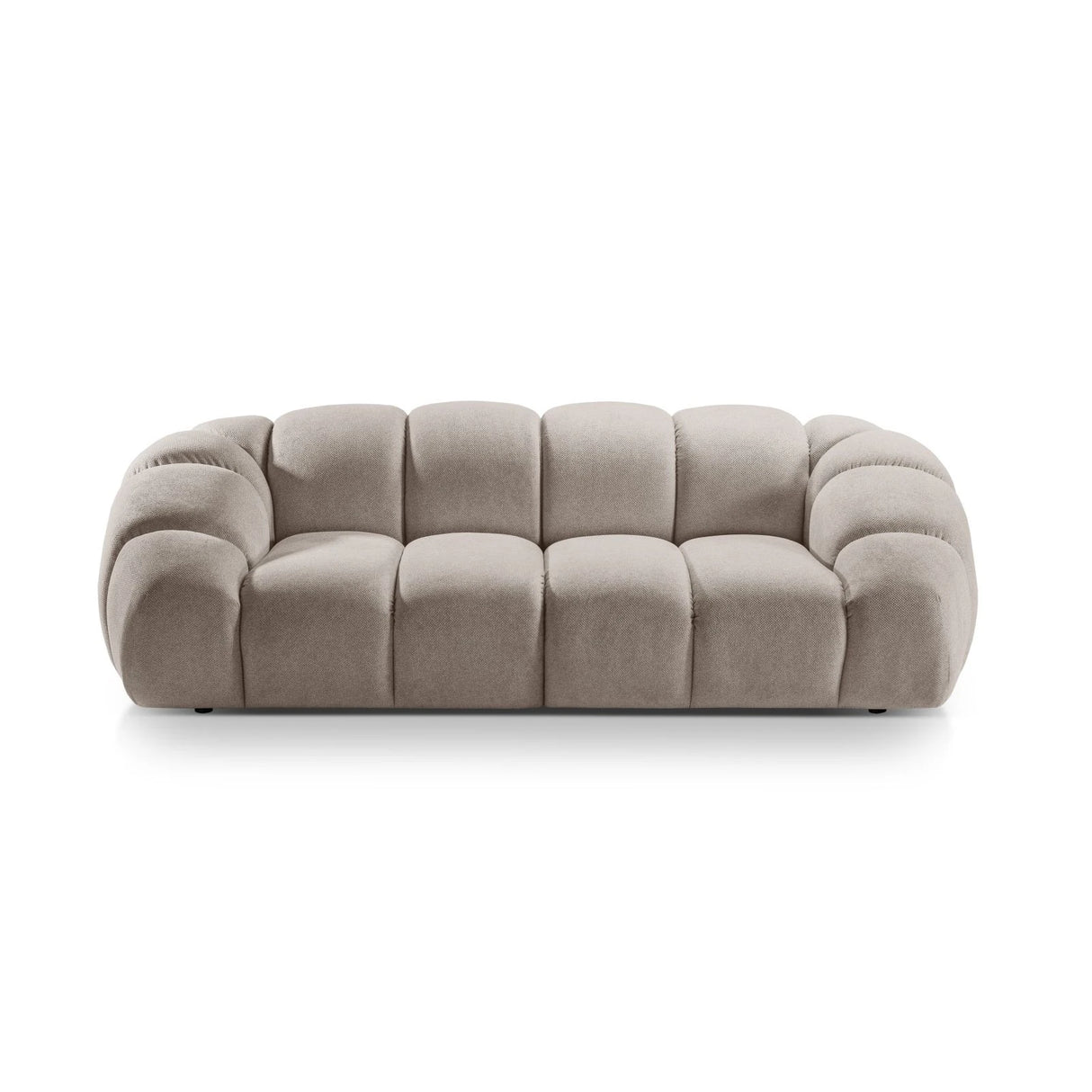 Diana 3-Sitzer Sofa mit Bezug aus Strukturierter Stoff (Bub3) in Dunkelbeige, 254x114 cm – Bild 1