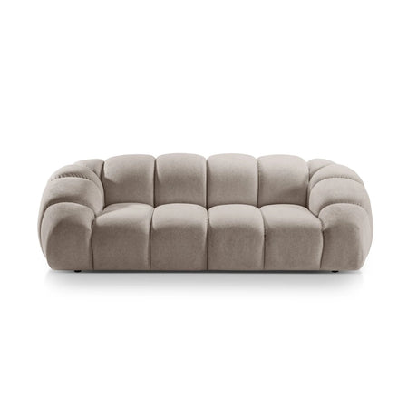 Diana 3-Sitzer Sofa mit Bezug aus Strukturierter Stoff (Bub3) in Dunkelbeige, 254x114 cm – Bild 1