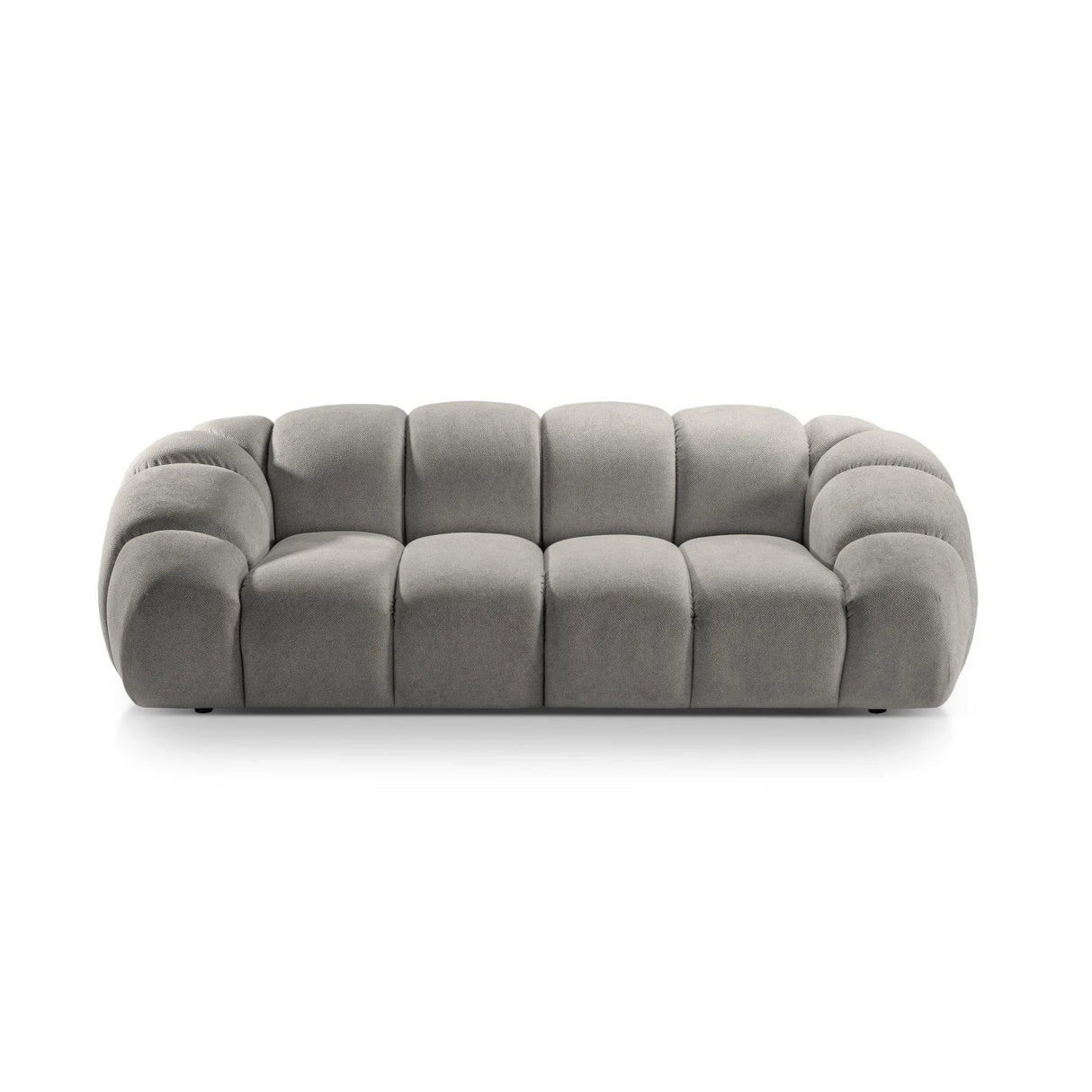 Diana 3-Sitzer Sofa mit Bezug aus Strukturierter Stoff (Bub7) in Hellgrau, 254x114 cm – Bild 1