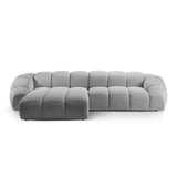 Diana 4-Sitzer Ecksofa Links, mit Bezug aus 3D (Son05) in Silber, 334x182 cm – Bild 1