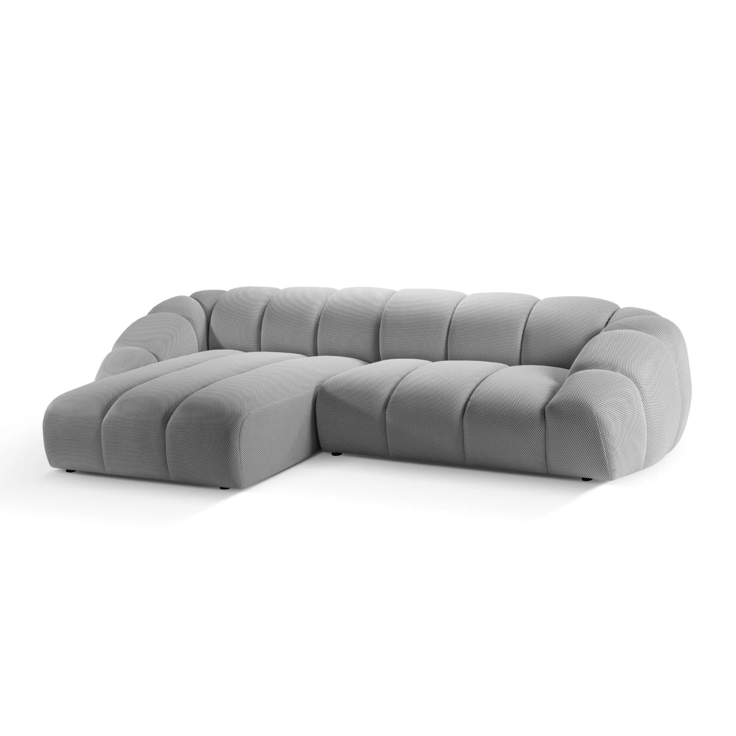 Diana 4-Sitzer Ecksofa Links, mit Bezug aus 3D (Son05) in Silber, 334x182 cm – Bild 4