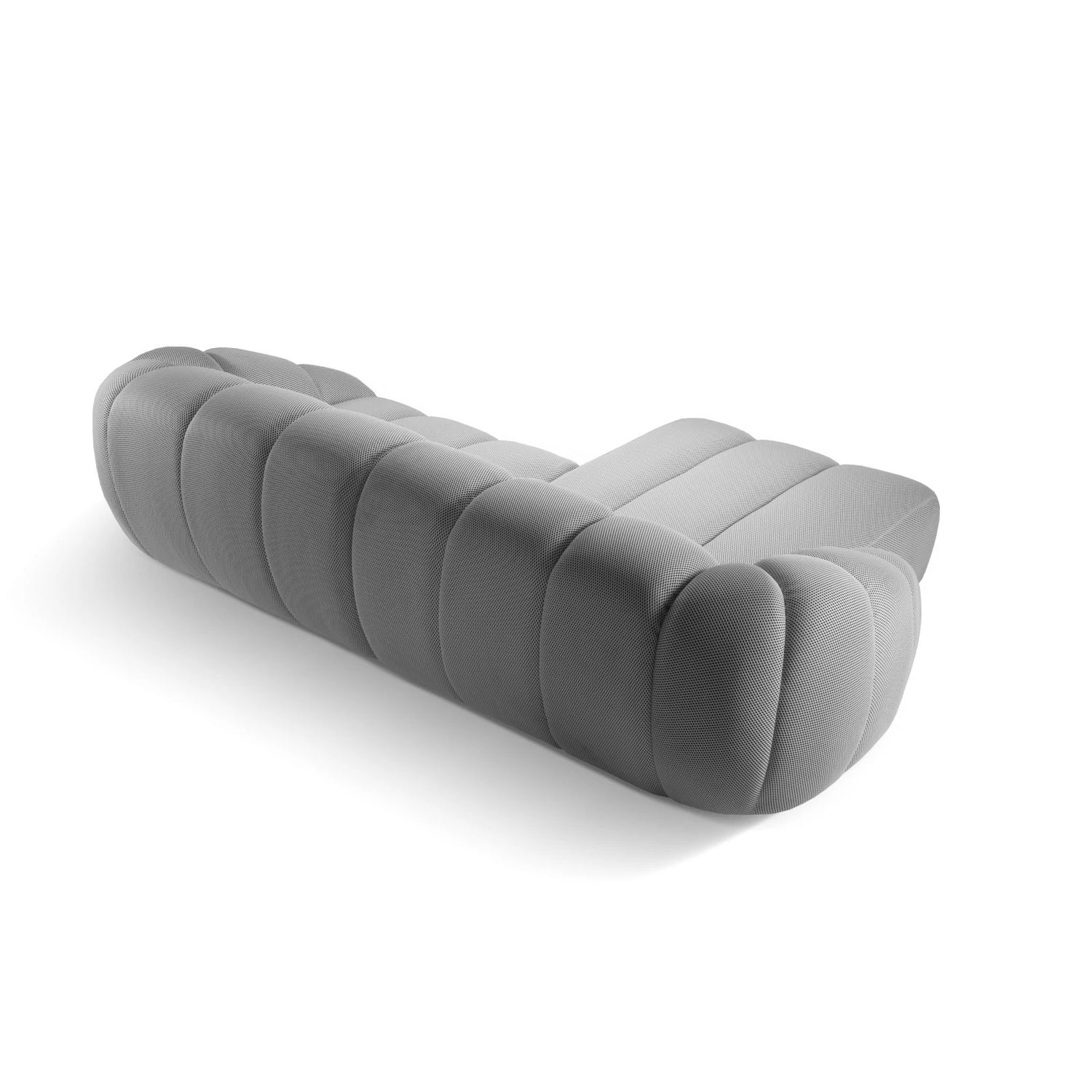 Diana 4-Sitzer Ecksofa Links, mit Bezug aus 3D (Son05) in Silber, 334x182 cm – Bild 5
