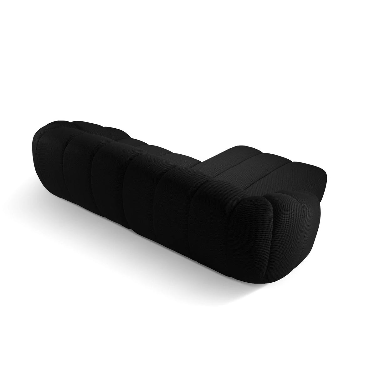 Diana 4-Sitzer Ecksofa Links, mit Bezug aus 3D (Son19) in Schwarz, 334x182 cm – Bild 5