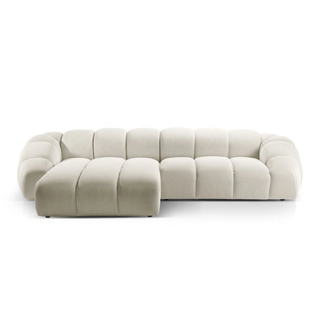 Diana 4-Sitzer Ecksofa Links, mit Bezug aus 3D-Stoff, Samt oder Strukturstoff, 334x182 cm – Bild 1