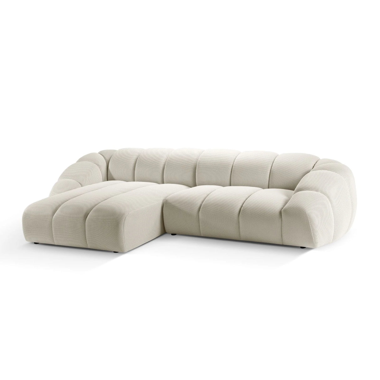 Diana 4-Sitzer Ecksofa Links, mit Bezug aus 3D-Stoff, Samt oder Strukturstoff, 334x182 cm – Bild 4