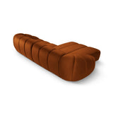 Diana 4-Sitzer Ecksofa Links, mit Bezug aus Samt (Sal14) in Terrakotta, 334x182 cm – Bild 4