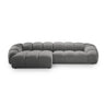 Diana 4-Sitzer Ecksofa Links, mit Bezug aus Samt (Sal17) in Grau, 334x182 cm – Bild 1
