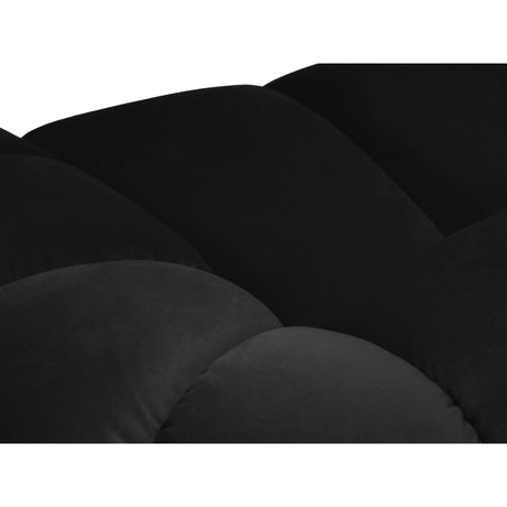 Diana 4-Sitzer Ecksofa Links, mit Bezug aus Samt (Sal19) in Schwarz, 334x182 cm – Bild 5