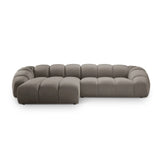 Diana 4-Sitzer Ecksofa Links, mit Bezug aus Samt (Sal3) in Grey Brown, 334x182 cm – Bild 1