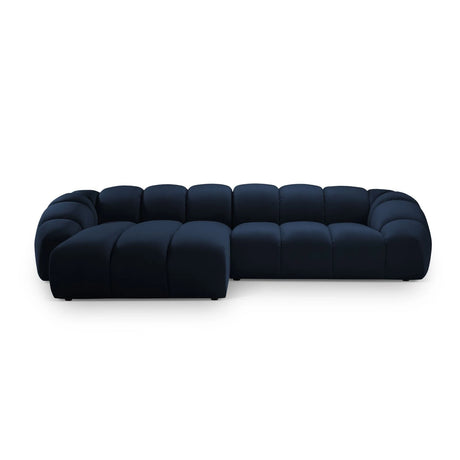 Diana 4-Sitzer Ecksofa Links, mit Bezug aus Samt (Sal5) in Königsblau, 334x182 cm – Bild 1
