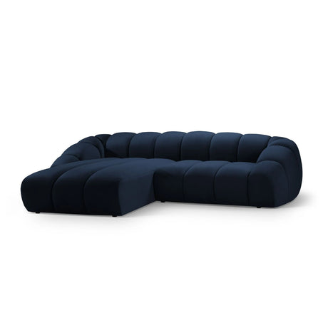 Diana 4-Sitzer Ecksofa Links, mit Bezug aus Samt (Sal5) in Königsblau, 334x182 cm – Bild 3