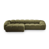 Diana 4-Sitzer Ecksofa Links, mit Bezug aus Samt (Sal8) in Grün, 334x182 cm – Bild 1