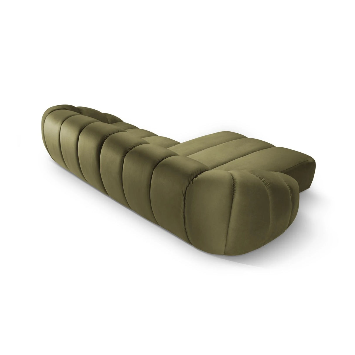 Diana 4-Sitzer Ecksofa Links, mit Bezug aus Samt (Sal8) in Grün, 334x182 cm – Bild 4