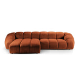 Diana 4-Sitzer Ecksofa Links, mit Bezug aus Strukturierter Stoff (Bub10) in Terrakotta, 334x182 cm – Bild 1