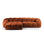 Diana 4-Sitzer Ecksofa Links, mit Bezug aus Strukturierter Stoff (Bub10) in Terrakotta, 334x182 cm – Bild 1