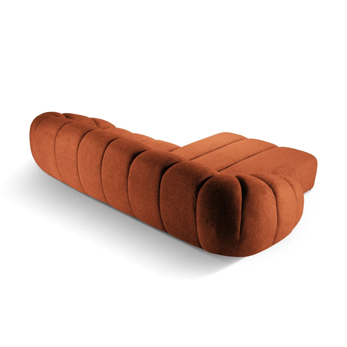 Diana 4-Sitzer Ecksofa Links, mit Bezug aus Strukturierter Stoff (Bub10) in Terrakotta, 334x182 cm – Bild 5