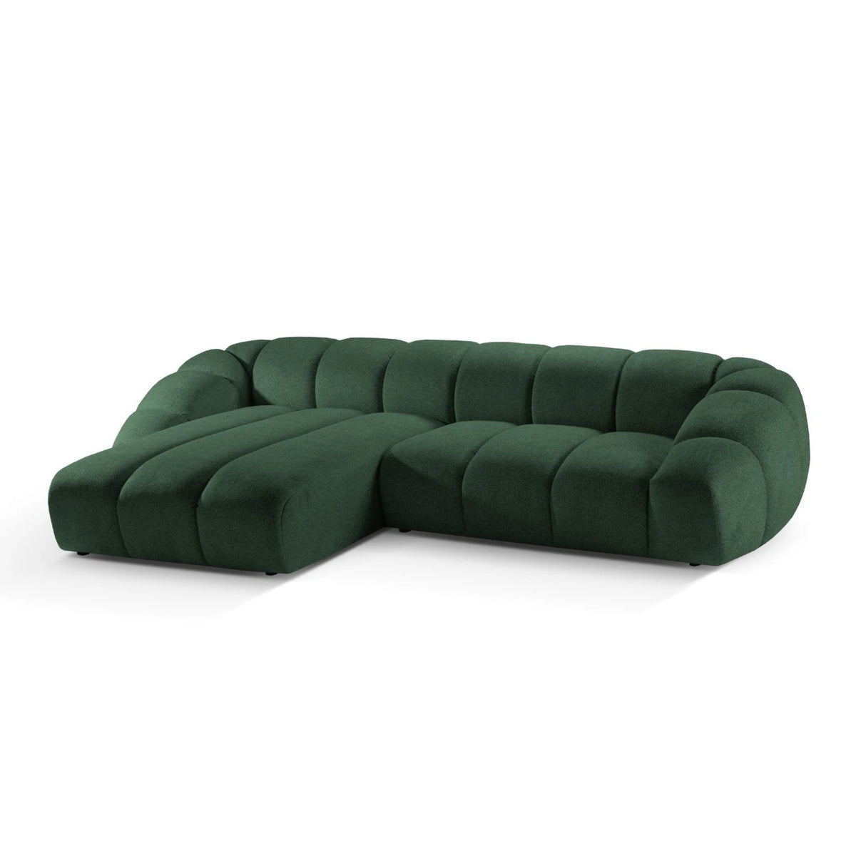 Diana 4-Sitzer Ecksofa Links, mit Bezug aus Strukturierter Stoff (Bub12) in Grün, 334x182 cm – Bild 4