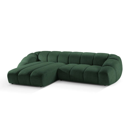 Diana 4-Sitzer Ecksofa Links, mit Bezug aus Strukturierter Stoff (Bub12) in Grün, 334x182 cm – Bild 4
