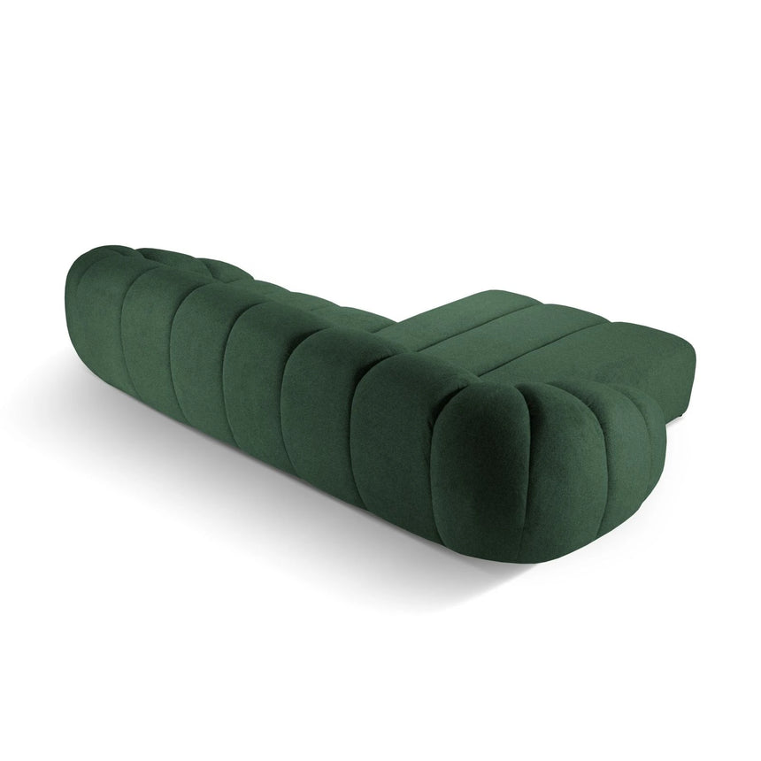 Diana 4-Sitzer Ecksofa Links, mit Bezug aus Strukturierter Stoff (Bub12) in Grün, 334x182 cm – Bild 5
