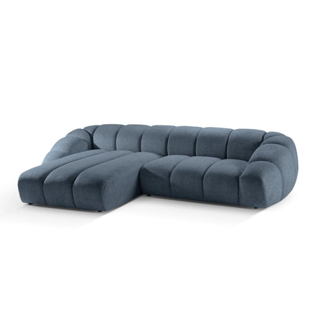 Diana 4-Sitzer Ecksofa Links, mit Bezug aus Strukturierter Stoff (Bub15) in Blau Jeans, 334x182 cm – Bild 4