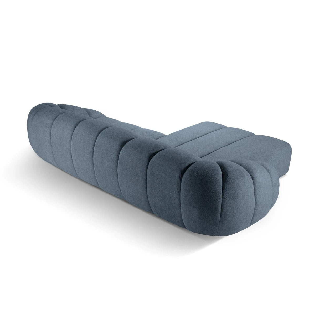 Diana 4-Sitzer Ecksofa Links, mit Bezug aus Strukturierter Stoff (Bub15) in Blau Jeans, 334x182 cm – Bild 5