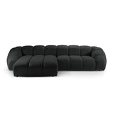 Diana 4-Sitzer Ecksofa Links, mit Bezug aus Strukturierter Stoff (Bub17) in Anthrazit, 334x182 cm – Bild 1