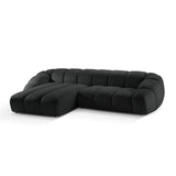 Diana 4-Sitzer Ecksofa Links, mit Bezug aus Strukturierter Stoff (Bub17) in Anthrazit, 334x182 cm – Bild 4