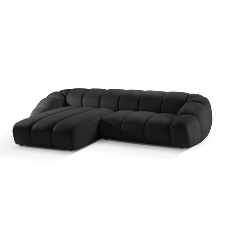 Diana 4-Sitzer Ecksofa Links, mit Bezug aus Strukturierter Stoff (Bub17) in Anthrazit, 334x182 cm – Bild 4