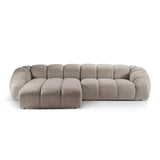 Diana 4-Sitzer Ecksofa Links, mit Bezug aus Strukturierter Stoff (Bub3) in Dunkelbeige, 334x182 cm – Bild 1