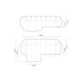 Diana 4-Sitzer Ecksofa Links, mit Bezug aus Strukturierter Stoff (Bub3) in Dunkelbeige, 334x182 cm – Bild 3