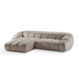Diana 4-Sitzer Ecksofa Links, mit Bezug aus Strukturierter Stoff (Bub3) in Dunkelbeige, 334x182 cm – Bild 4