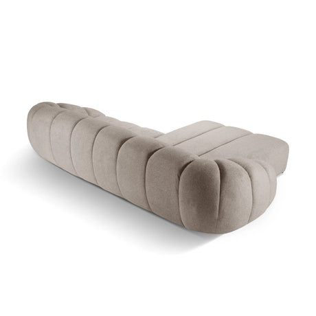 Diana 4-Sitzer Ecksofa Links, mit Bezug aus Strukturierter Stoff (Bub3) in Dunkelbeige, 334x182 cm – Bild 5
