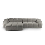 Diana 4-Sitzer Ecksofa Links, mit Bezug aus Strukturierter Stoff (Bub7) in Hellgrau, 334x182 cm – Bild 1