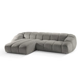 Diana 4-Sitzer Ecksofa Links, mit Bezug aus Strukturierter Stoff (Bub7) in Hellgrau, 334x182 cm – Bild 4