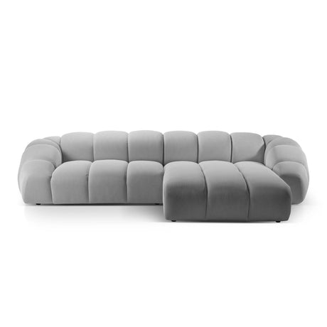 Diana 4-Sitzer Ecksofa Rechts, mit Bezug aus 3D (Son05) in Silber, 334x182 cm – Bild 1