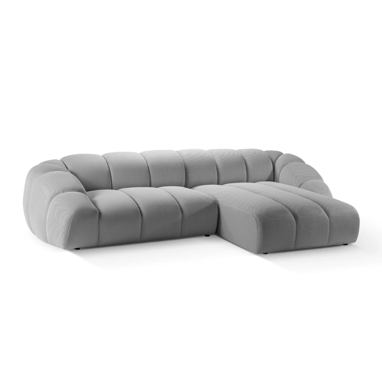 Diana 4-Sitzer Ecksofa Rechts, mit Bezug aus 3D (Son05) in Silber, 334x182 cm – Bild 4