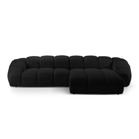 Diana 4-Sitzer Ecksofa Rechts, mit Bezug aus 3D (Son19) in Schwarz, 334x182 cm – Bild 1