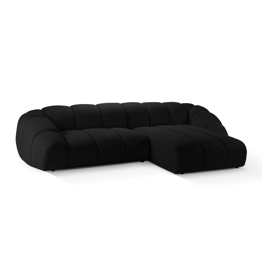 Diana 4-Sitzer Ecksofa Rechts, mit Bezug aus 3D (Son19) in Schwarz, 334x182 cm – Bild 4