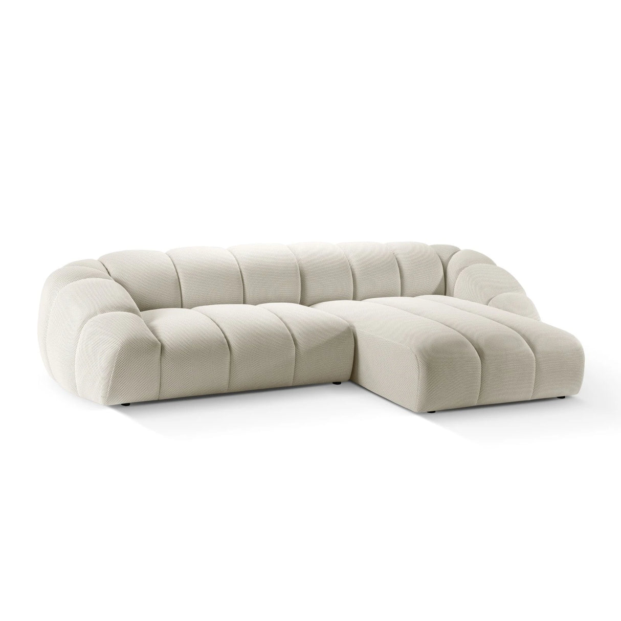 Diana 4-Sitzer Ecksofa Rechts, mit Bezug aus 3D-Stoff, Samt oder Strukturstoff, 334x182 cm – Bild 4