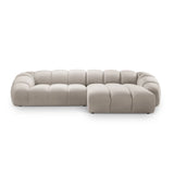 Diana 4-Sitzer Ecksofa Rechts, mit Bezug aus Samt (Sal1) in Beige, 334x182 cm – Bild 1