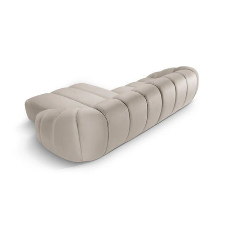 Diana 4-Sitzer Ecksofa Rechts, mit Bezug aus Samt (Sal1) in Beige, 334x182 cm – Bild 4