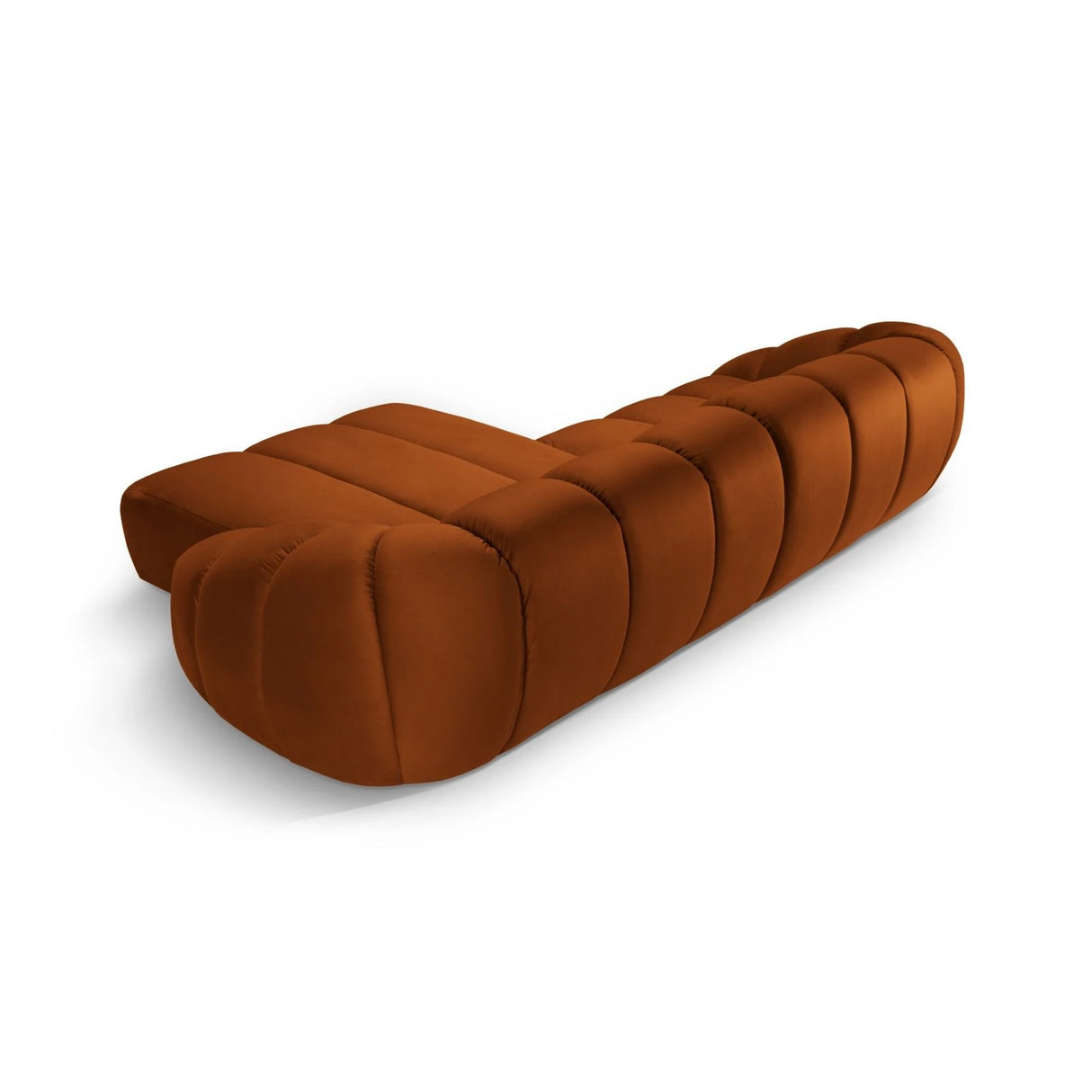 Diana 4-Sitzer Ecksofa Rechts, mit Bezug aus Samt (Sal14) in Terrakotta, 334x182 cm – Bild 4