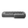 Diana 4-Sitzer Ecksofa Rechts, mit Bezug aus Samt (Sal17) in Grau, 334x182 cm – Bild 1