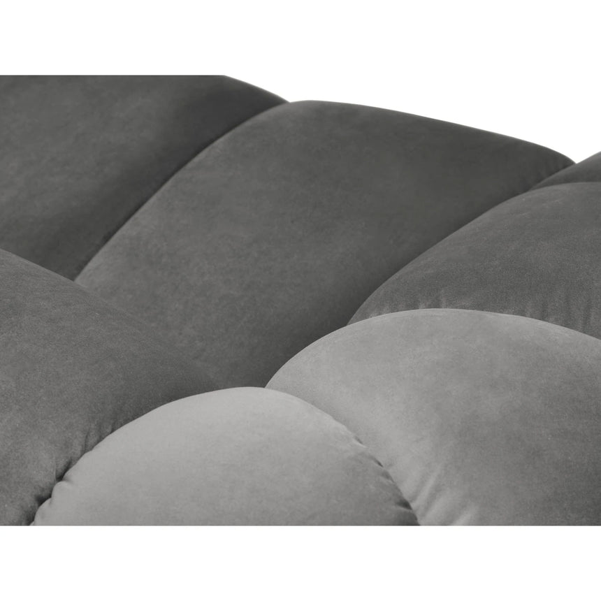 Diana 4-Sitzer Ecksofa Rechts, mit Bezug aus Samt (Sal17) in Grau, 334x182 cm – Bild 5