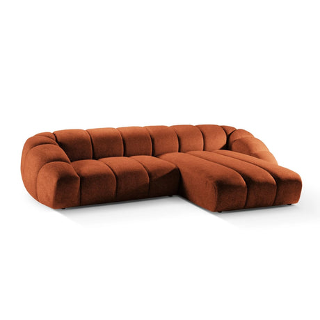 Diana 4-Sitzer Ecksofa Rechts, mit Bezug aus Strukturierter Stoff (Bub10) in Terrakotta, 334x182 cm – Bild 4