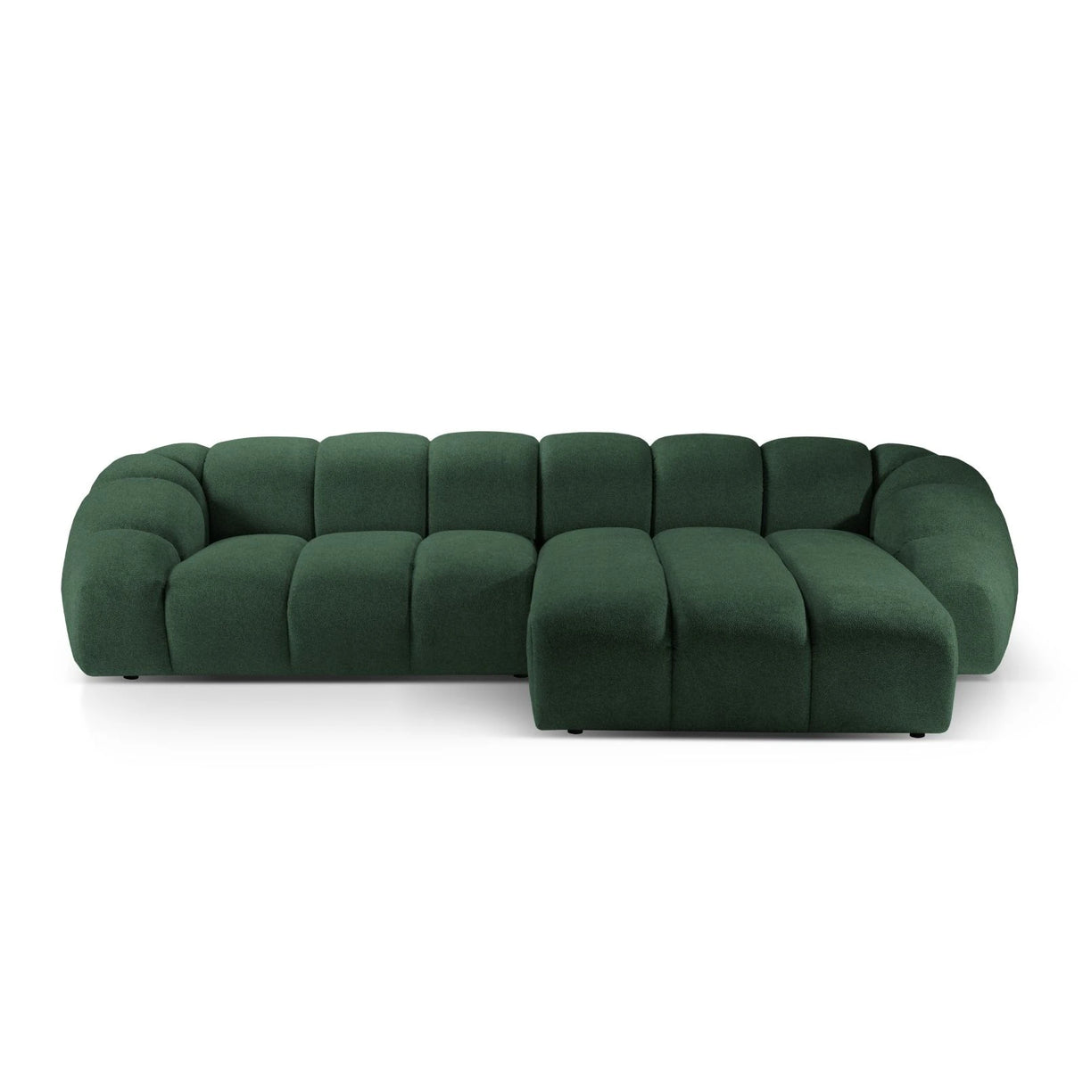 Diana 4-Sitzer Ecksofa Rechts, mit Bezug aus Strukturierter Stoff (Bub12) in Grün, 334x182 cm – Bild 1