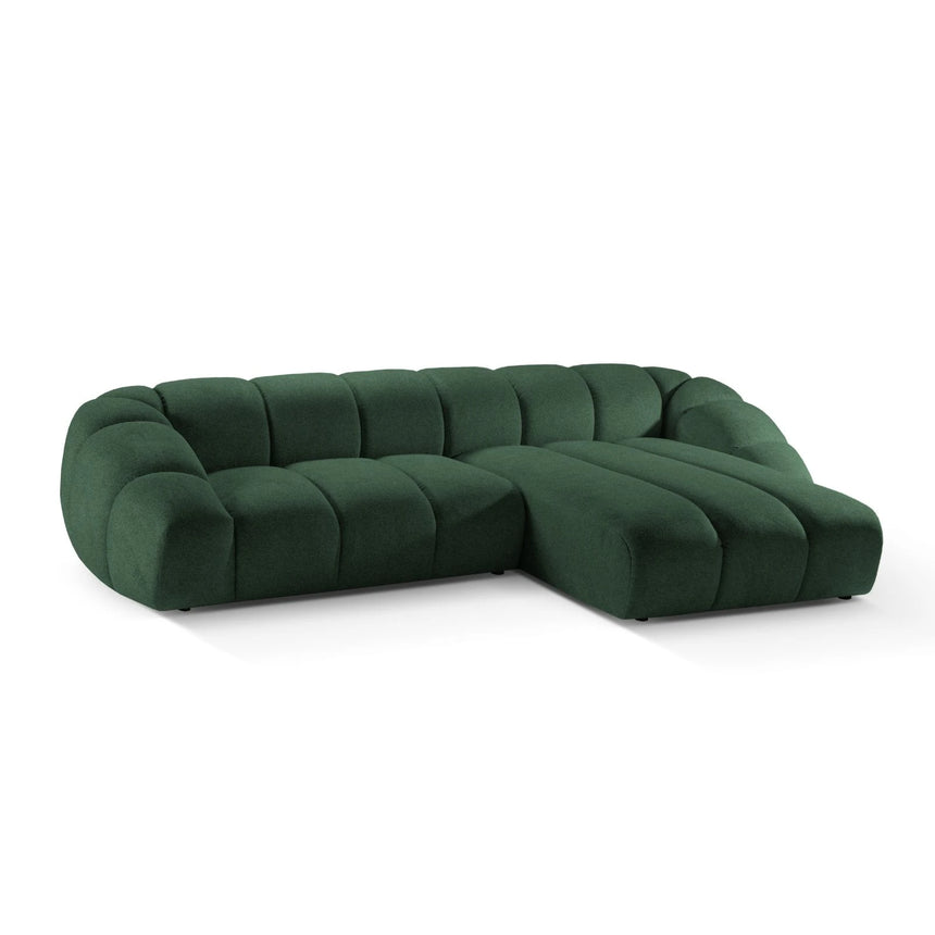 Diana 4-Sitzer Ecksofa Rechts, mit Bezug aus Strukturierter Stoff (Bub12) in Grün, 334x182 cm – Bild 4