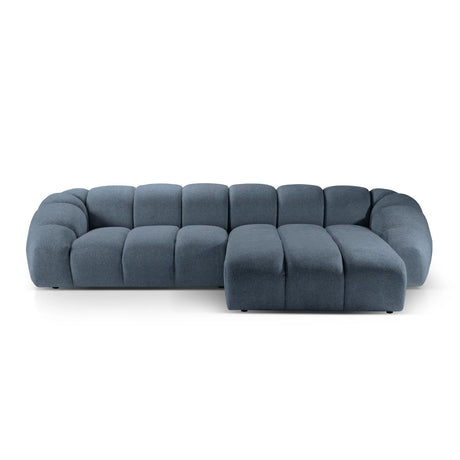 Diana 4-Sitzer Ecksofa Rechts, mit Bezug aus Strukturierter Stoff (Bub15) in Blau Jeans, 334x182 cm – Bild 1