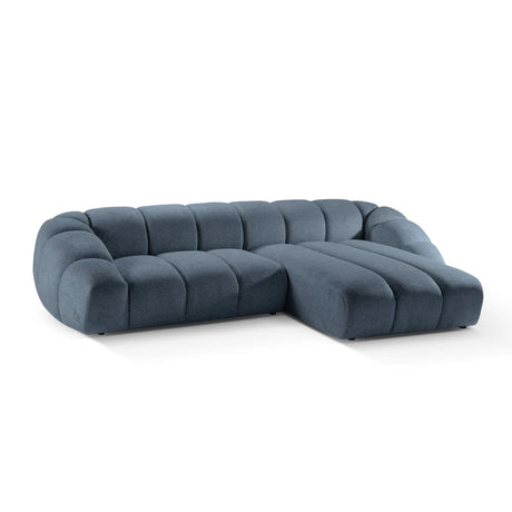 Diana 4-Sitzer Ecksofa Rechts, mit Bezug aus Strukturierter Stoff (Bub15) in Blau Jeans, 334x182 cm – Bild 4